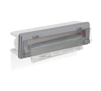 Relaxdays Dispensador Film Cocina, Cortador Papel Transparente y Aluminio, Soporte para Pared o Cajón, Gris y Blanco