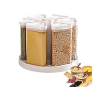 Dispensador Giratorio Para Almacenamiento De Granos - Dispensador Giratorio de Cereal con 6 Rejillas - Contenedor de Arroz para Hogar - Para Cocina Despensa Mostrador Hogar Harina Avena Tentempié