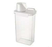 Dispensador hermético de detergente para ropa de 2300 ml con taza medidora | Cuerpo transparente de 1800 ml, boquilla a prueba de fugas, taza atornillada, agarre ergonómico, evita que se apelmaze