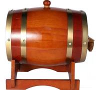 Dispensador Horizontal de Barril de Roble para AñEjamiento, con Soporte de Madera, TapóN, Grifo, Revestimiento de Papel de Aluminio para AñEjar CóCteles, Bourbon y Whisky(A,15L)