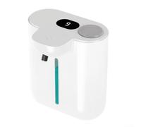Dispensador inteligente de jabón de espuma montado en la pared de 500 ml, pantalla digital, volumen ajustable, sensor automático para baño de hotel y cocina (espuma blanca)