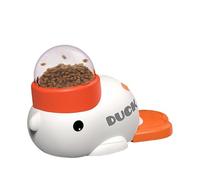 Dispensador interactivo de aperitivos para gatos y perros, de una pieza, alimentador educativo lento antideglución, dieta saludable para mascotas (amarillo y blanco)