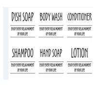 Dispensador Jabon 1PCS 300/500ML Pump Dispenser Bathroom Shampoo Dish Soap Bottle Lotion Refillable(White Sticker)