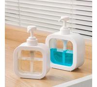 Dispensador Jabon, 2 Pedazo Dosificador Jabon Baño Bomba De Jabón Dispensador de Botella para Gel y Champu, 300ml Recargable Dispensador Jabón Líquido Cocina