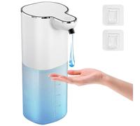 Dispensador Jabon Automático 400ml USB Recargable con Sensor,Dispensador Jabon Líquidos Pared,Prueba Agua Grado IP65, 4 Niveles Ajustables Dispensador Jabon Sin Tocar Suspensión para Cocina Baño Hotel