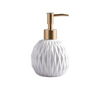 Dispensador Jabon Baño Ducha Dispensador De Jabón Líquido Cerámica En Relieve Desinfectante Manos Porcelana Dosificador Champu(White)