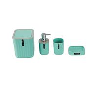 Dispensador Jabon BañO Juegos de Accesorios de baño, portacepillos de Dientes, dispensador de loción/jabón, Taza, jabonera, clásico, contemporáneo, Moderno, Decorativo(Blue Green)