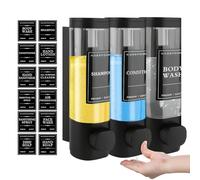 Dispensador Jabon Baño Pared, Dispensador de Jabón 300 ML, Dispensador Jabon Ducha, Dispensador de Jabón de Manos con Cabezal de Presión Manual para Hogar, Baño, Hoteles, Restaurantes
