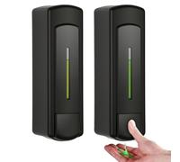 Dispensador Jabon Baño Pared, Juego de 2 Dispensador Jabon Pared Negro | Dosificador Jabon Baño, Instalación Sin Taladros o Mediante Tornillos, para Gel de Ducha Champú y Desinfectante, 300 ml