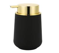 Dispensador jabon Cocina de 320ml, dosificador jabon Cocina para lavaplatos, dispensador jabon baño para Gel, dosificador jabon baño Negro y Dorado es Elegante y Realzará el Estilo de tu hogar