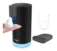 Dispensador Jabón Espuma Automático Sin-Contacto: YISH Negro Recargable Dispensador de Jabón 260ml Dispensador de jabón con Sensor de Infrarrojos para baño y Cocina