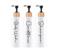 Dispensador Jabon Shampoo and Conditioner Dispenser Set Empty Refillable Shower Room Bottle Bathroom Soap Pump(White)