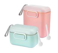 Dispensador Leche en Polvo Bebé y Cereales 2 Piezas Dispensador de Leche en Polvo con Cuchara, Contenedor Dispensador de Fórmula Portátil para Viajes Actividades al Aire Libre para Bebés