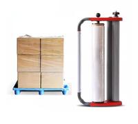 Dispensador Manual De Film Estirable Preestirado, Envolvedor Manual De Film Con Diseño De Doble Rodillo, Para Film Estirable De 46,8/52 Cm(L)