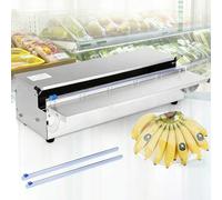 Dispensador Manual de Film Transparente Comercial con Cortador, Máquina Dispensadora y Envolvedora de Film Estirable para Embalaje, Acero Inoxidable Reforzado, Diseño Plegable