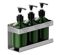 Dispensador manual de jabón de 300 ml con soporte de pared para champú, gel de ducha, gel de ducha y jabones líquidos en casa o negocio (3 botellas)