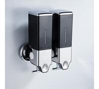 Dispensador Manual de jabón para Montar en la Pared, dispensador de Ducha y loción para el hogar, baño, Cocina, hoteles, restaurantes (1000ml, Negro)