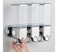 Dispensador Manual de jabón para Montar en la Pared, dispensador de Ducha y loción para el hogar, baño, Cocina, hoteles, restaurantes (Transparente, 1500 ml)
