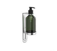 Dispensador manual de jabón sistema de montaje en pared con soporte para botella de bomba para champú, gel de ducha, jabón corporal, loción y jabón multiusos (1 botella)