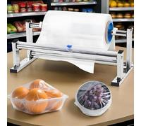Dispensador manual de película elástica con cortador deslizante, longitud ajustable 28-100 cm, compatible con tubos de papel de 76 mm, para almacenes y supermercados