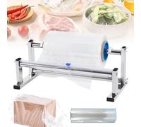Dispensador manual de película estirable, máquina envasadora de mano con cuchilla de corte incorporada y 1 rollo de película adhesiva, tensión ajustable, tubo de 76 mm de diámetro interior para 100cm