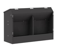 Dispensador para Conejos de Acero Negro 64,5 x 25,5 x 45,5 cm | Acero duradero, diseño moderno, interior exterior, mantenimiento fácil, estable, versátil, animales activos