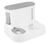 Dispensador para Gatos Agua y Comida Automático Perros | Depósito 3l y Cubeta 0, 85l, Hips y Pet, Diseño Nivel de Agua y Adhesivo Sellado