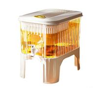 Dispensador portátil de agua fría con base desmontable y grifo para bebidas heladas, jugo, té helado, jarra de plástico de gran capacidad para el hogar, camping, picnics (blanco) (5 L con filtro +