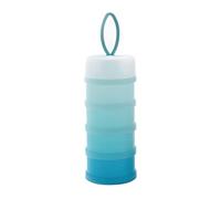 Dispensador portátil de leche en polvo para bebé, 4 capas de material PP de grado alimenticio, caja de embalaje de fórmula para bebés con una capacidad de 50 g por capa (azul)