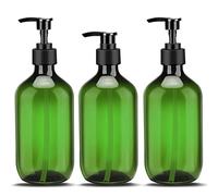 Dispensadores de Baño, 500 ML Botella de Bomba Recargable para Loción, Champú, Gel de Ducha, Crema para Manos, Botellas Vacías de Plástico de Baño para Viajes, Hotel - 3 PCS