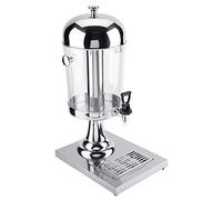 Dispensadores de Bebidas, máquina de zumos de 8L de Acero Inoxidable con bandejas de Goteo, Columna Central y Barril de Zumo Separado Dispensador de Bebidas Individual (Plata de una Sola Cabeza)