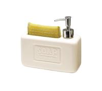 Dispensadores de jabón para encimeras Dispensador De Jabón Multiusos, Contenedor Líquidos con Ranura For Esponja, Champú Y Acondicionador Rellenables For Cocina Artículos de baño(White)