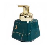 Dispensadores de jabón para encimeras Marble Ceramic Foaming Bottle 14Oz Foam Bottles with Gold Pump Hand for Barthroom Kitchen Artículos de baño(Green)