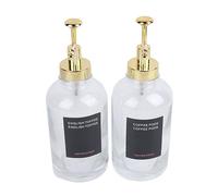 Dispensadores de Jarabe para Café, 2 Piezas de Botellas Dosificadoras de Vidrio con Bomba, 500ml Dispensador Transparente con Etiquetas, Accesorios de Barra para Cafetería en Casa