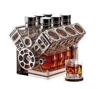 Dispenser per Vino a Forma di Motore V8 Unico e Originale - Contenitore Liquori e Decanter di Design per Whisky Vino - Decorazione Tavolo Bar 2025 - Regalo Ideale Festa del Papà, San