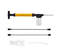 Dispersador de polvo: aplicador manual, 2 varillas de extensión, sembradora de fertilizantes con mango ergonómico, herramientas duraderas para jardinería para césped | Dispensador de tierra de