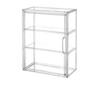 Display Case - Acrylic Doll Showcase with Magnetic Door | Acrylic and Pet with Removable Shelf, Small Storage Box For Dolls, Books, Toys, Figures At Home, Workplacee, Or School