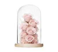 Display Dome Glass, Transparent Collectibles Cloche & Decorative Glass Dome with Base Long Tail Showcase Cover, Elegant Dustproof Display Cloche for Statues Artificial Flowers Home Apartment Office