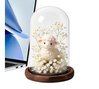 Display Dome Glass, Transparent Collectibles Cloche & Decorative Glass Dome with Base Long Tail Showcase Cover, Elegant Dustproof Display Cloche for Statues Artificial Flowers Home Apartment Office