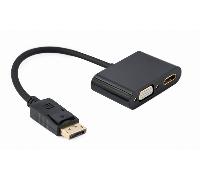 DISPLAY GEMBIRD PORT MACHO A HDMI HEMBRA + CABLE ADAPTADOR VGA HEMBRA NEGRO