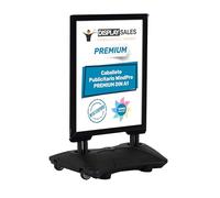 DISPLAY SALES Caballete publicidad exterior WindPro® PREMIUM | Caballete publicitario en formato DIN A1 | Soporte para cartel A1 en negro | Panel publicitario de doble cara para 2 carteles