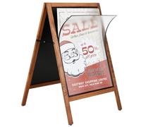 DISPLAY SALES - Caballete Publicitario Exterior de Madera A1 | Porta Carteles Doble Cara con Láminas Magnéticas Antirreflectantes | Pizarra A1 Resistente a la Intemperie