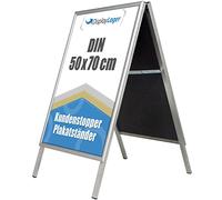 DisplayLager - Customer Budget Alu-Line, plata, para uso interior, ambos lados (2 carteles) (50 x 70 cm)