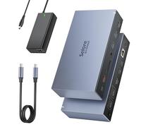 Displaylink Dock USB C Docking Station 3 HDMI 2 DP Universal Dockingstation 120W Fuente de alimentación Compatible con MacBook M1/M2,USB3.1 10G Adaptador Triple Monitor Dual DisplayPort RJ45 para HP