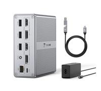 DisplayLink Docking Station Dual Monitor 4K@60HZ for MacBook, Windows, TobenONE Universal Mac Mini M4 Dock with 2 HDMI & 2 DP, 65W Power Delivery, 7 USB, USB-C 3.1, Ethernet, SD/TF