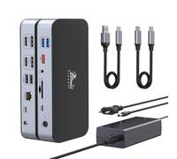 DisplayLink Docking Station Dual Monitor Universal Docking Station USB C Dock Dual 4K DisplayPort & HDMI para MacBook M1/M2, Potencia de 120W, Ethernet 2.5G, USB 3.1/3.0/2.0, SD/Micro SD, Audio