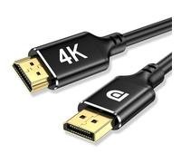 Displayport 4K a HDMI 1M,Uni-Direction,4k@30Hz,2k@60Hz,1080p Full HD,DP (fuente) a hdmi(Display) Kabel,Gegeflochtenes Kabel,Golddete Stecker,DisplayPort zu HDMI für Dell, Monitor, Projektor(1M)