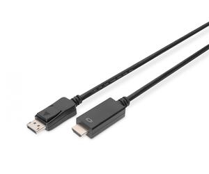 DisplayPort adapter cable, DP - HDMI type A M/M, 2.0m, w/lock, DP 1.2_HDMI 2.0,4K/60Hz, bl