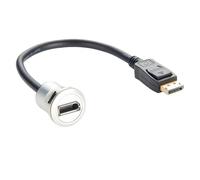 Displayport - Cable de extensión macho a hembra 1.2 4K a 60Hz DP a DP empotrado, convertidor de montaje en panel de salpicadero, cable adaptador de mamparo fijo roscado para HDTV HD, audio digital y