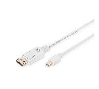 DIGITUS Cable de conexión DisplayPort - 2 m - Mini DisplayPort - DisplayPort - Macho - Macho - Blanco